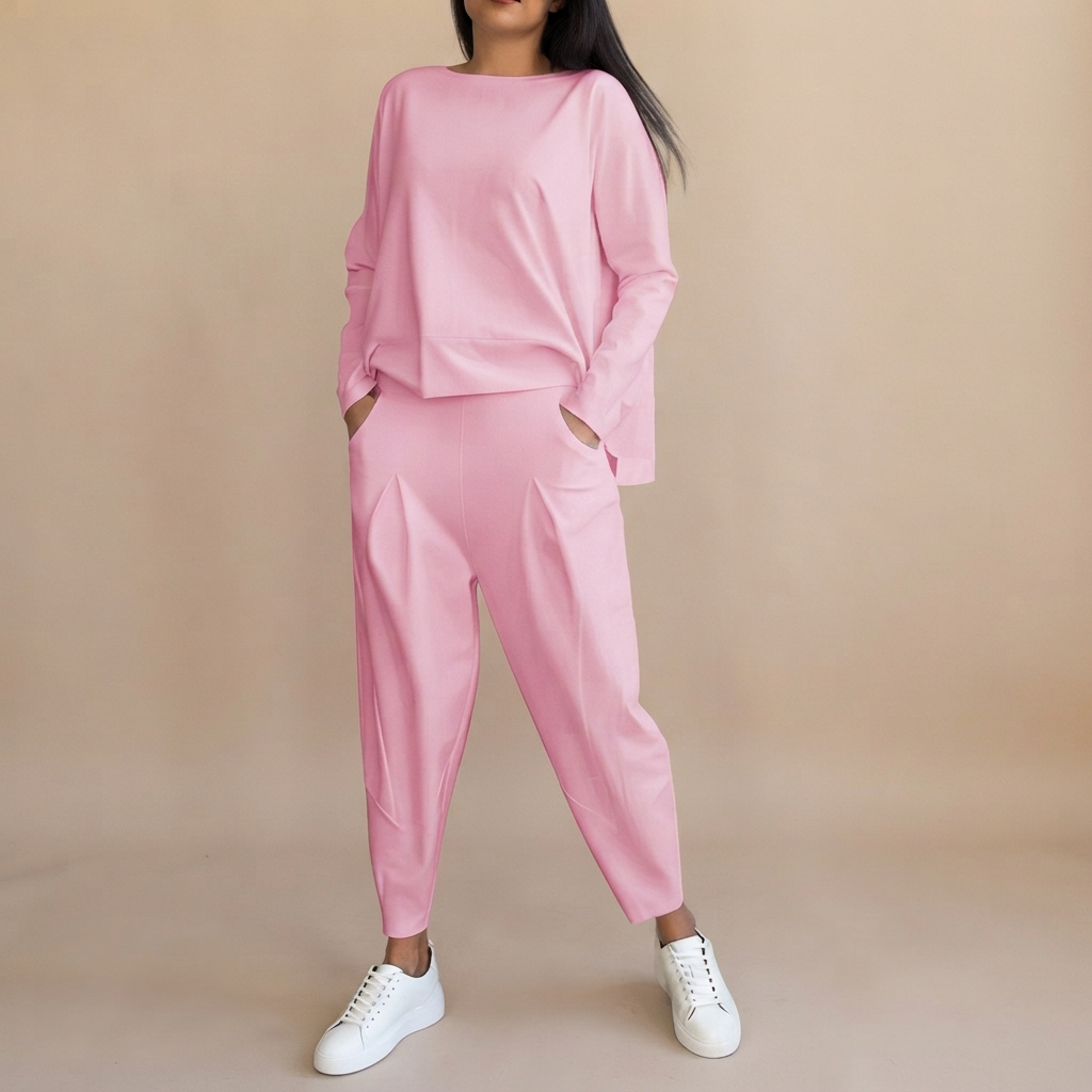 Emilyn - Lässiges Set aus Weitgeschnittener Hose