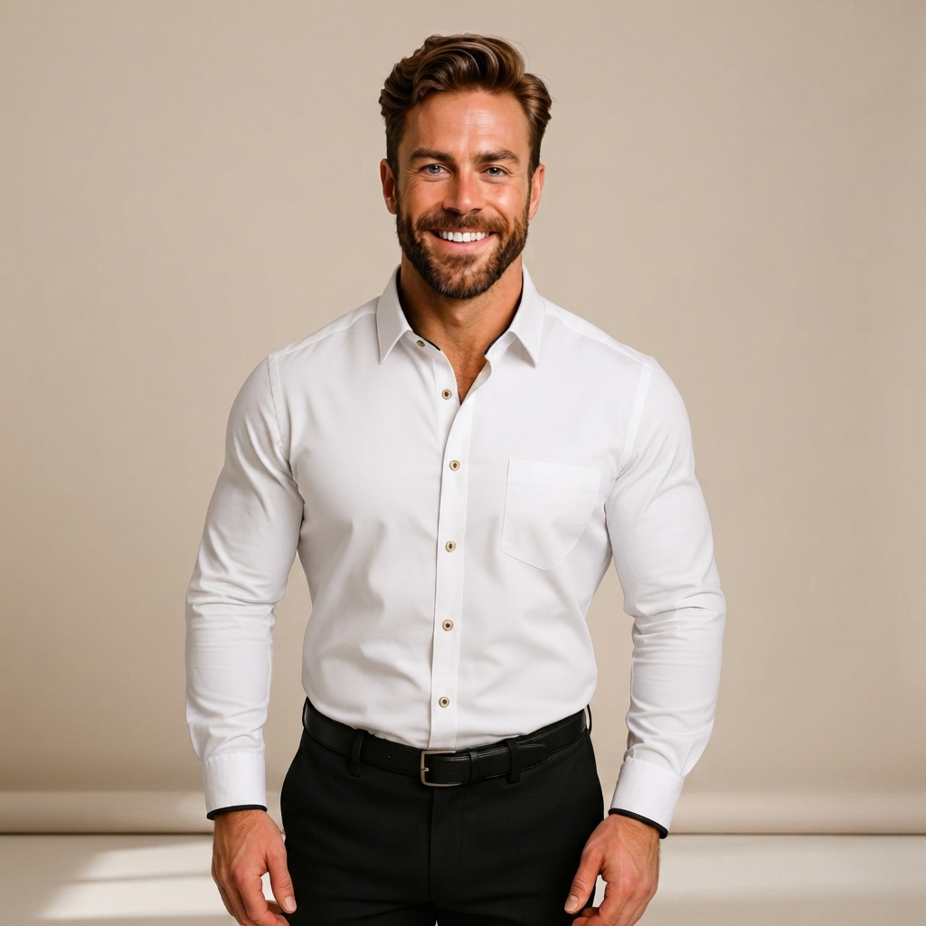 Giovanni - Dehnbares Langarm-Poloshirt