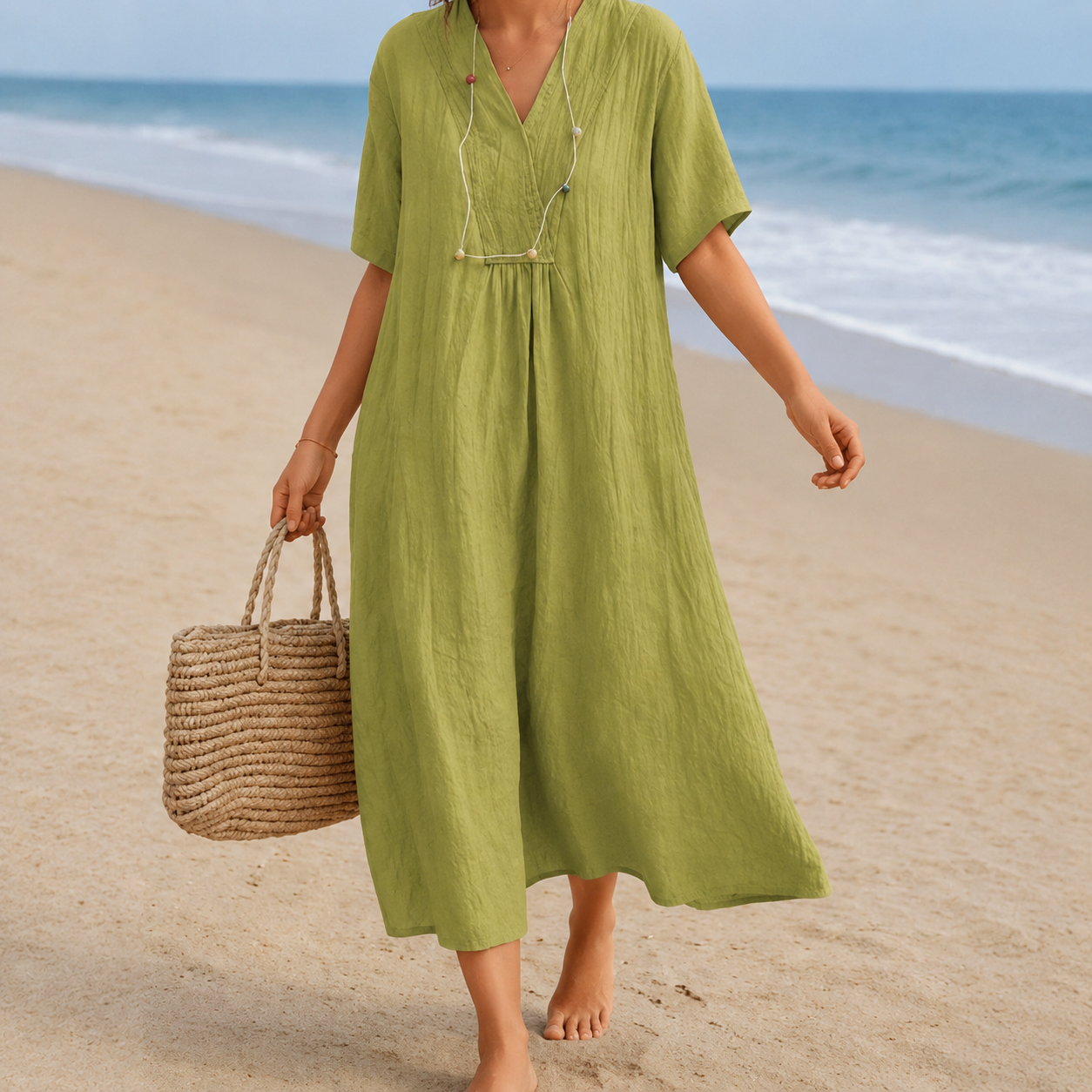 Kendra - Lockeres Kleid mit V-Ausschnitt