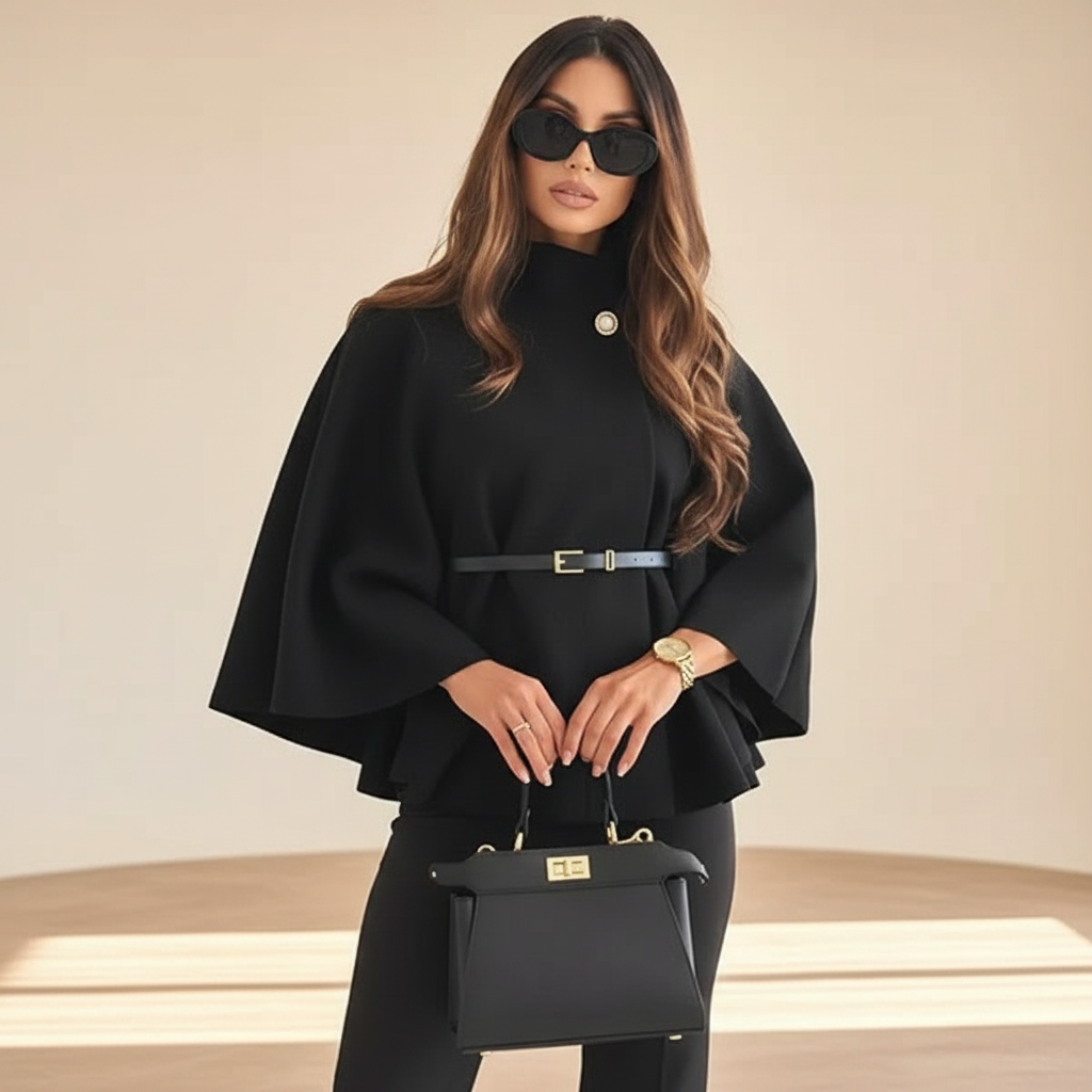 Lindsey - Elegante Jacke mit Gürtel und Fledermausärmeln