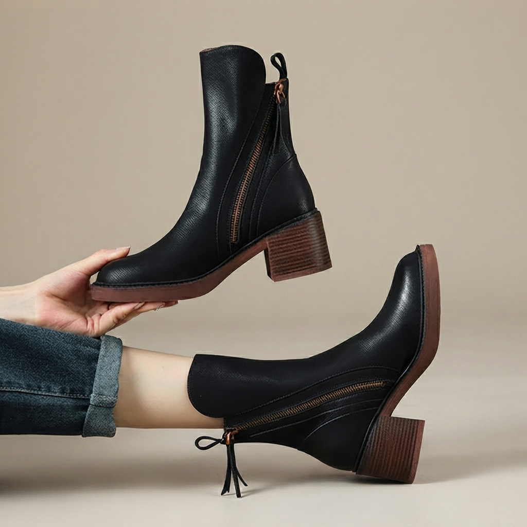 Jadonna - Stilvolle Stiefeletten mit Absatz und Reißverschluss