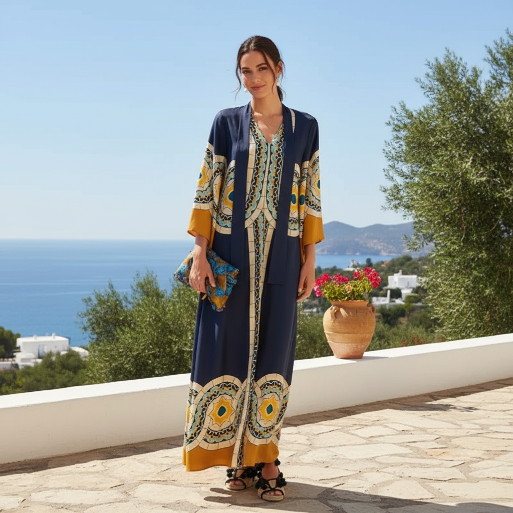 Kymbrea - Elegantes, locker geschnittenes Maxi-Kleid