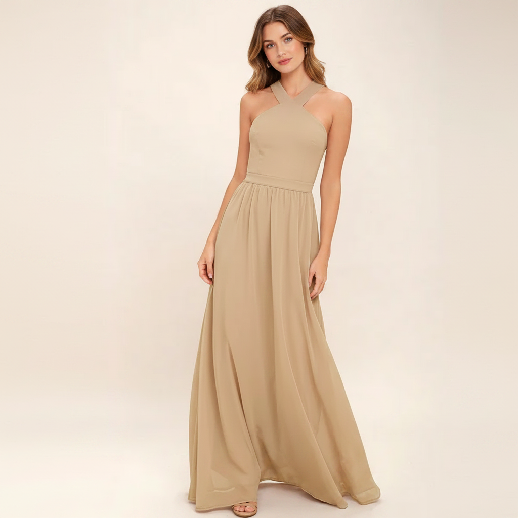 Suzanne - Elegantes Maxikleid mit überkreuztem Hals
