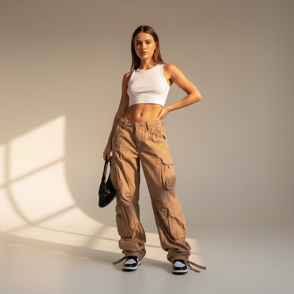 Kamley - Stylische, locker geschnittene Cargohose
