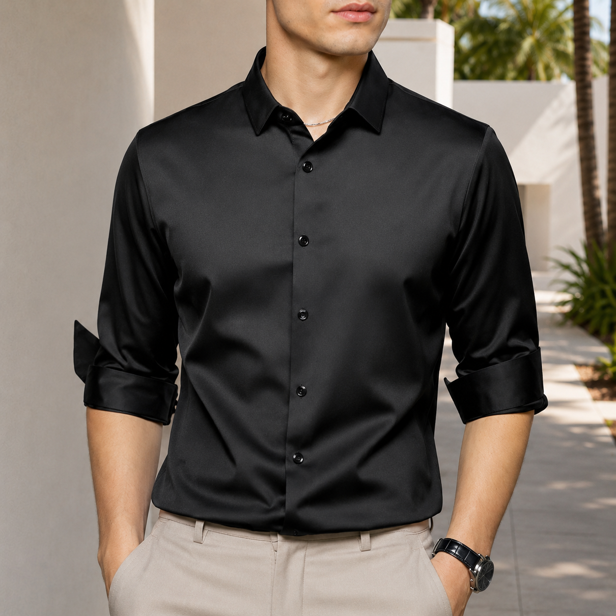 Esmaeel - Lässiges, knitterfreies Poloshirt
