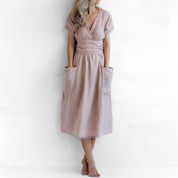 Sasha - Lockeres Wickelkleid mit Taschen