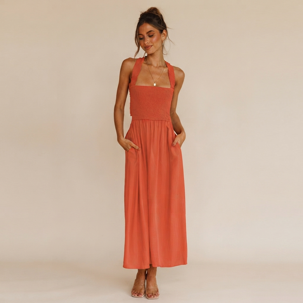 Lena - Elegantes Midikleid mit eckigem Ausschnitt