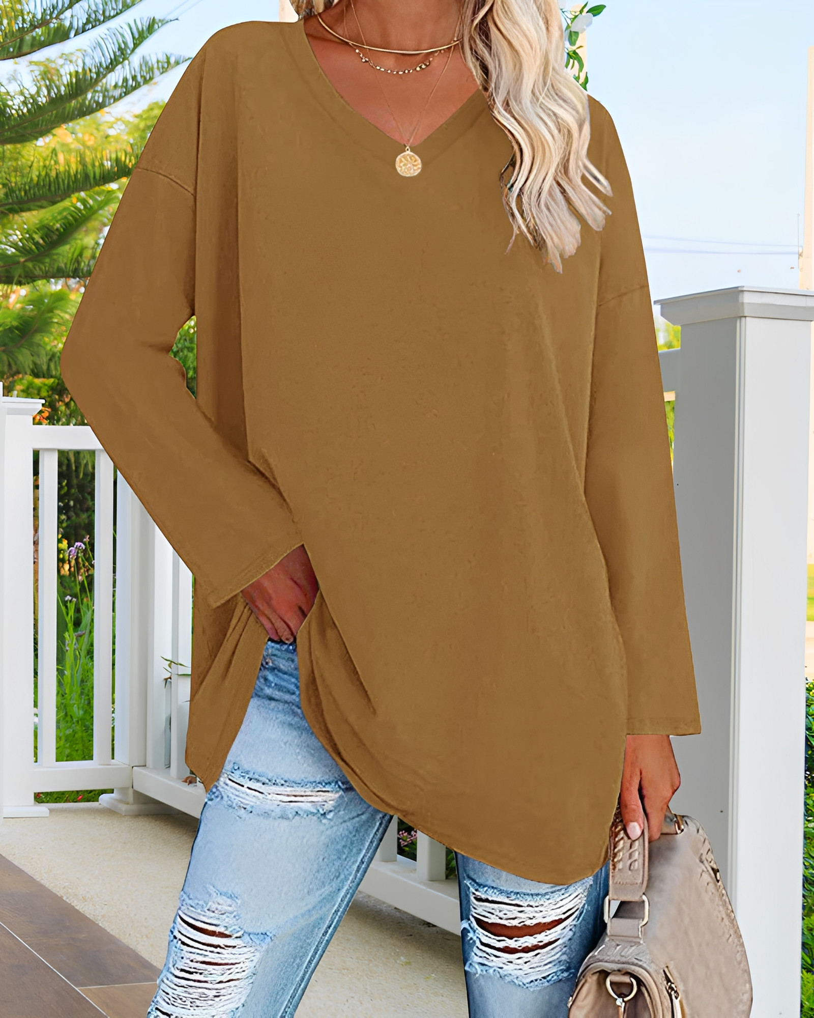 Kendra - Modisches V-Ausschnitt-Shirt mit lockerer Passform