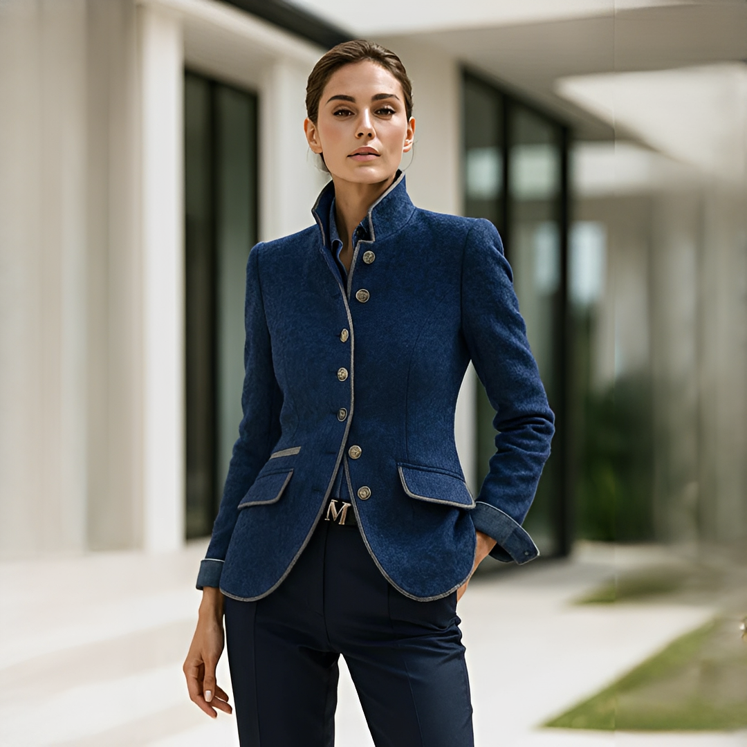 Valerie - Elegante Stehkragen Strickjacke