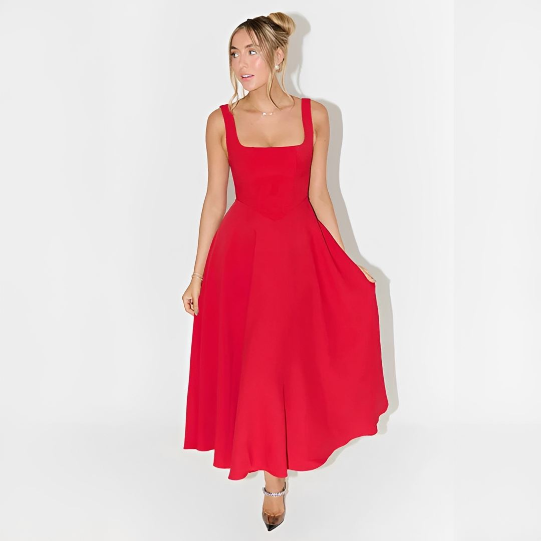 Yarabelle - Elegantes Träger-Midi-Kleid