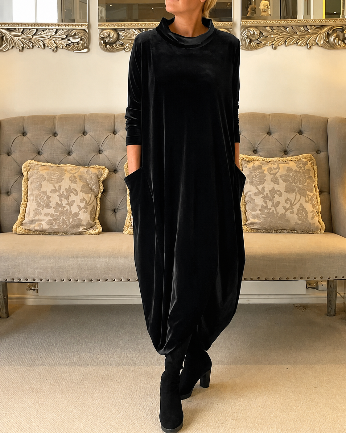 Zalinia - Kleid mit elegantem Rundhalsausschnitt