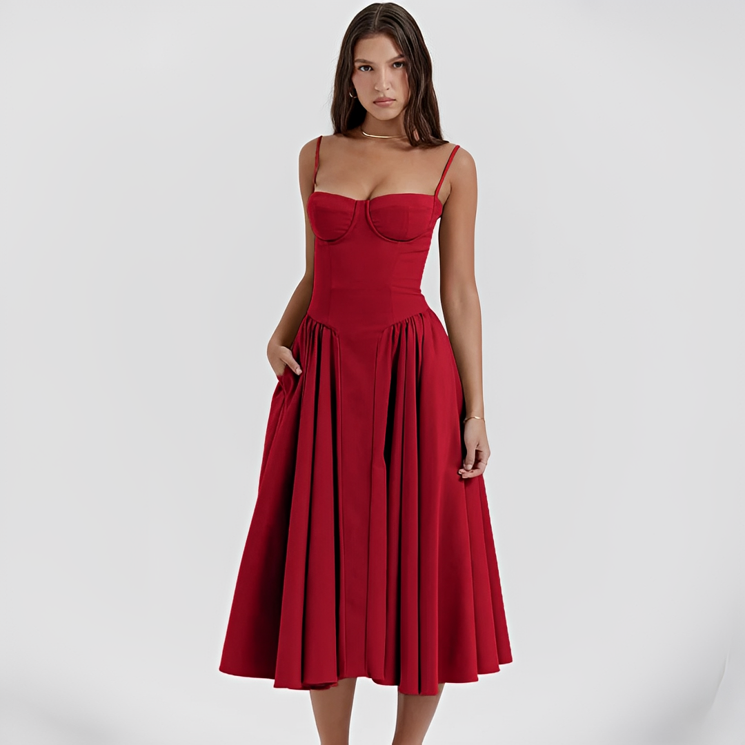 Michaela - Stilvolles und elegantes Kleid in Midi-Länge