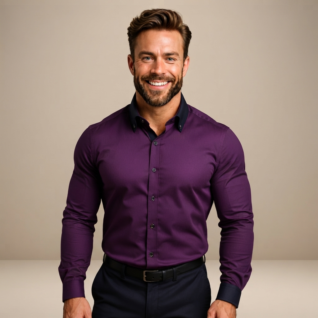 Giovanni - Dehnbares Langarm-Poloshirt