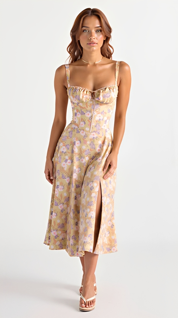 Kiana - Elegantes Midikleid mit Schlitz