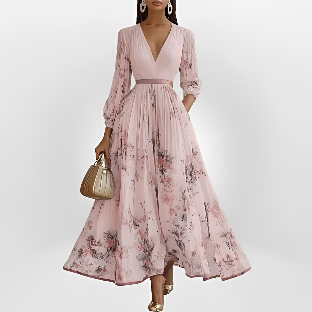 Klarise - Elegantes Wickel-V-Ausschnitt-Kleid