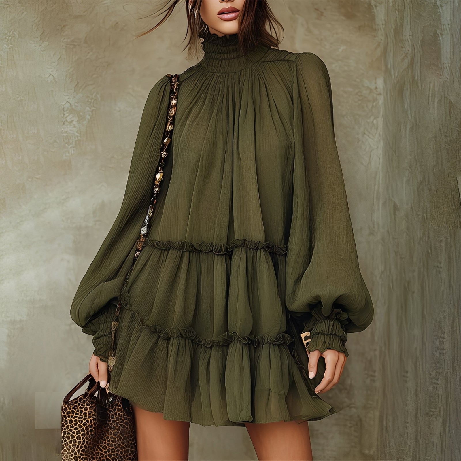 Mayeth - Stilvolles Ruffle Mini Kleid