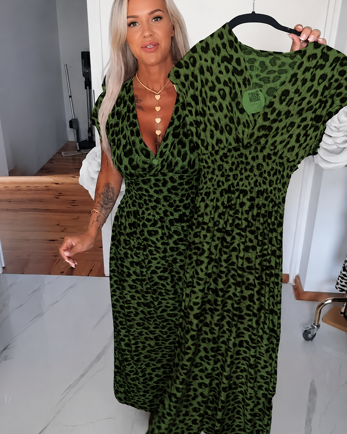 Dyshelle - Elegantes Boho-Kleid mit V-Ausschnitt