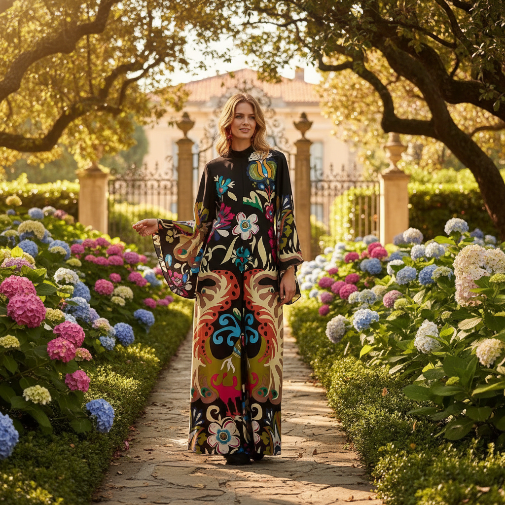 Kymbrea - Elegantes, locker geschnittenes Maxi-Kleid