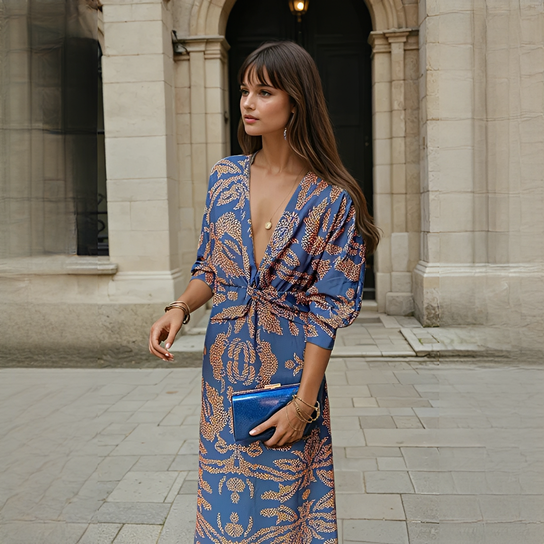 Gwynedd - Elegantes Kleid mit V-Ausschnitt