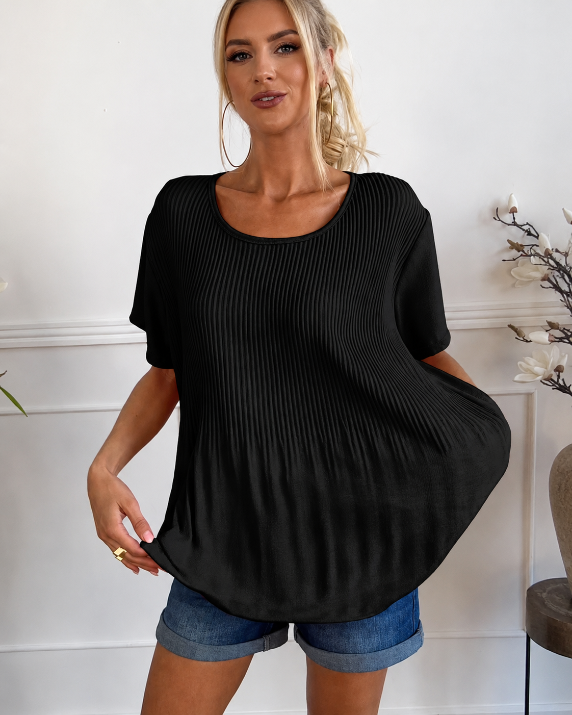 Rainelda - Stilvolle Plissee-Bluse