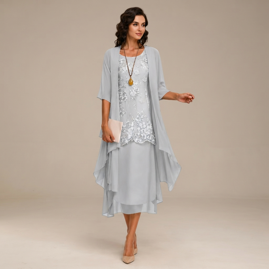 Krystal - Elegantes Zweiteiliges Midikleid
