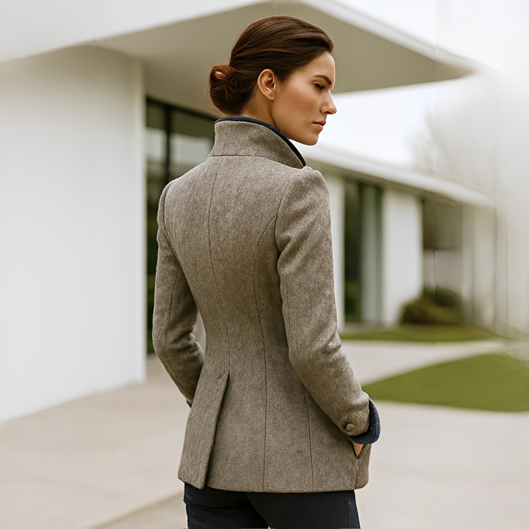 Valerie - Elegante Stehkragen Strickjacke