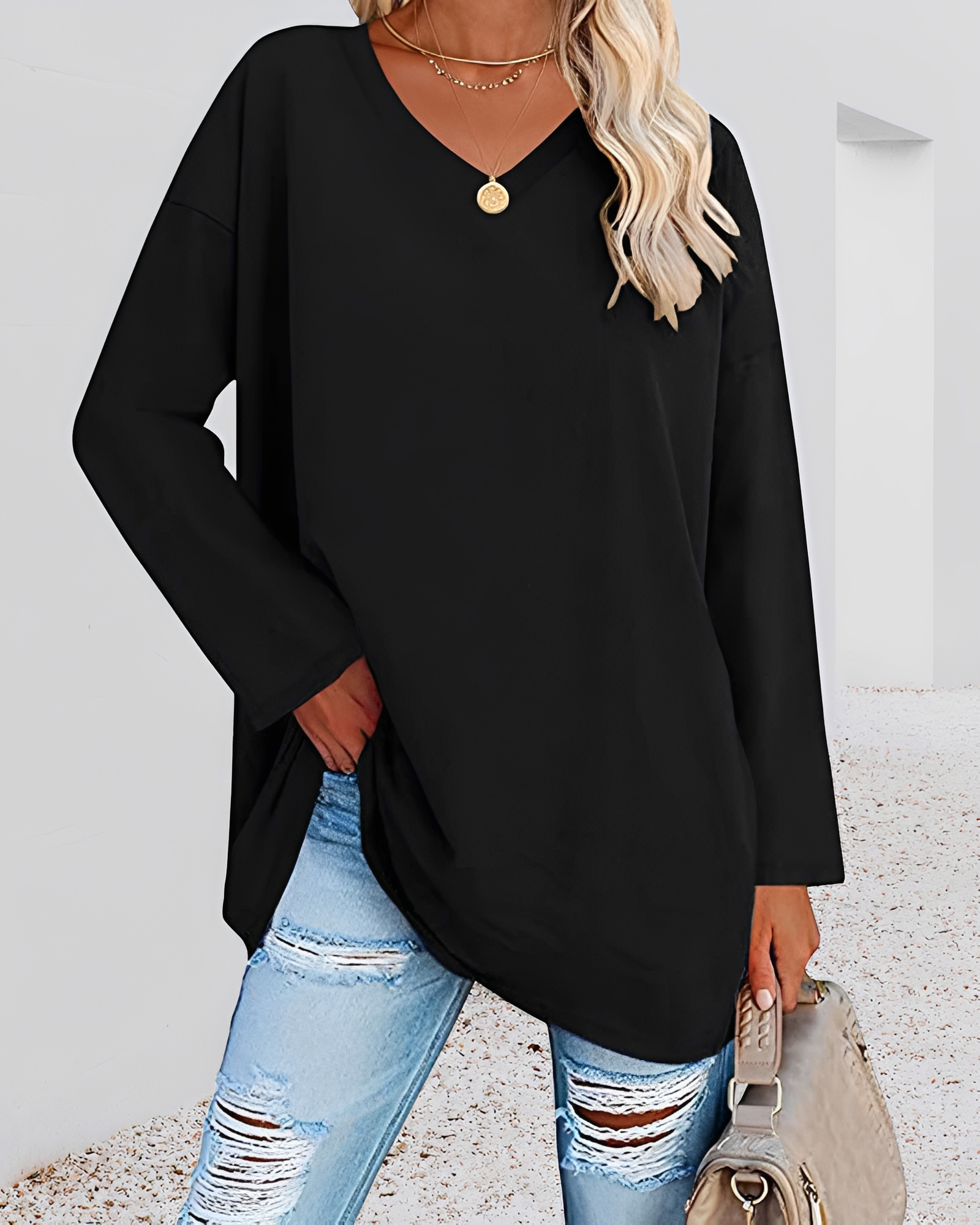 Kendra - Modisches V-Ausschnitt-Shirt mit lockerer Passform