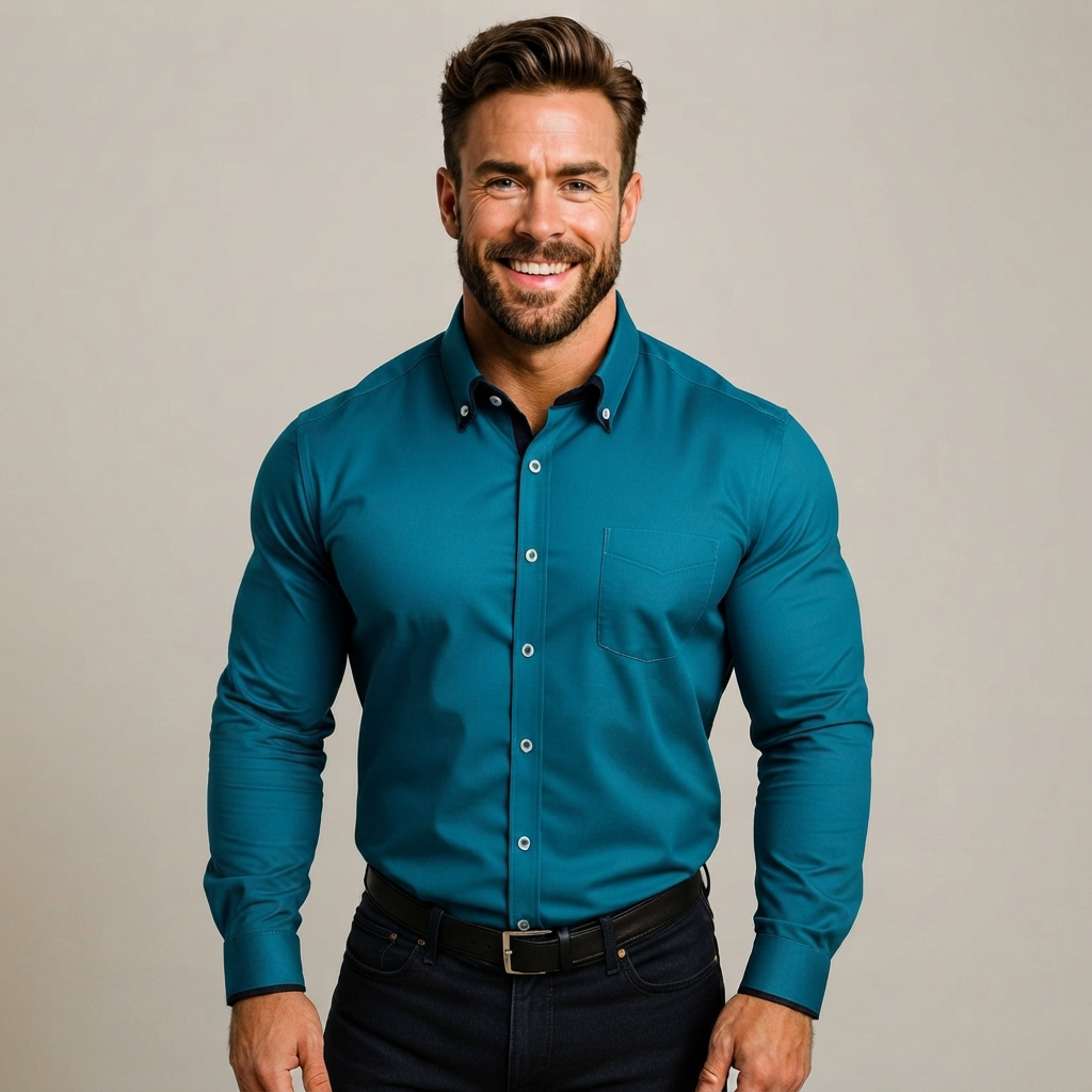 Giovanni - Dehnbares Langarm-Poloshirt