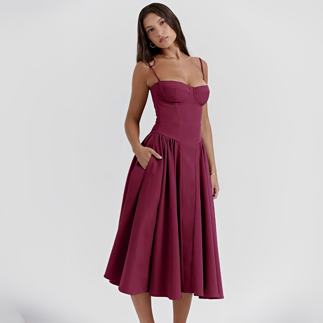 Michaela - Stilvolles und elegantes Kleid in Midi-Länge