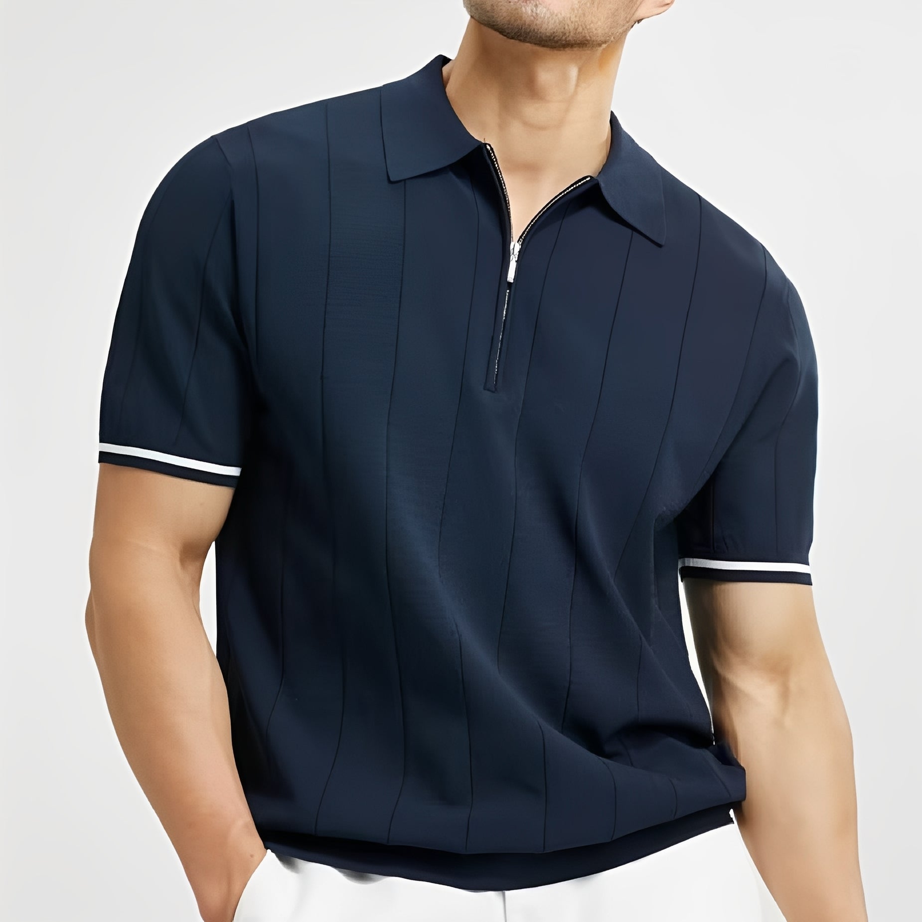 Josh - Elegantes gestreiftes Poloshirt für Herren