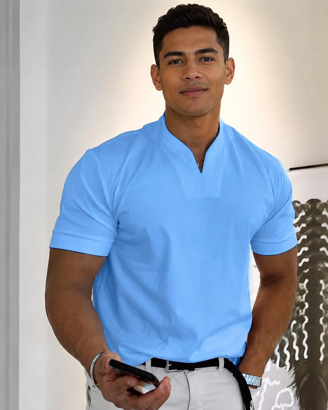 Cédric - Lässiges V-Ausschnitt-T-Shirt