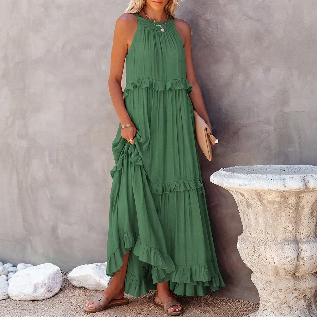 Vessa - Elegantes Stufen-Maxikleid