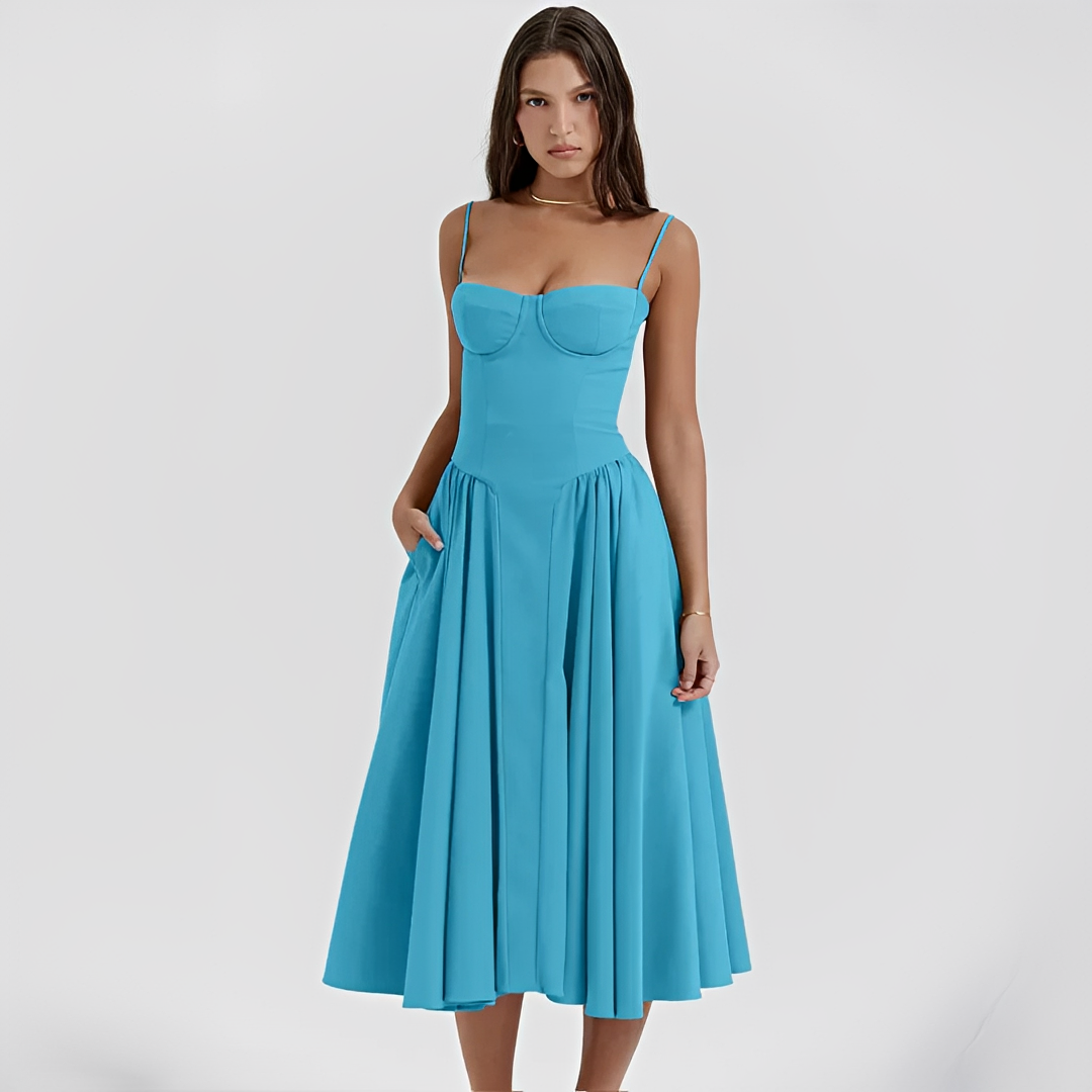 Michaela - Stilvolles und elegantes Kleid in Midi-Länge