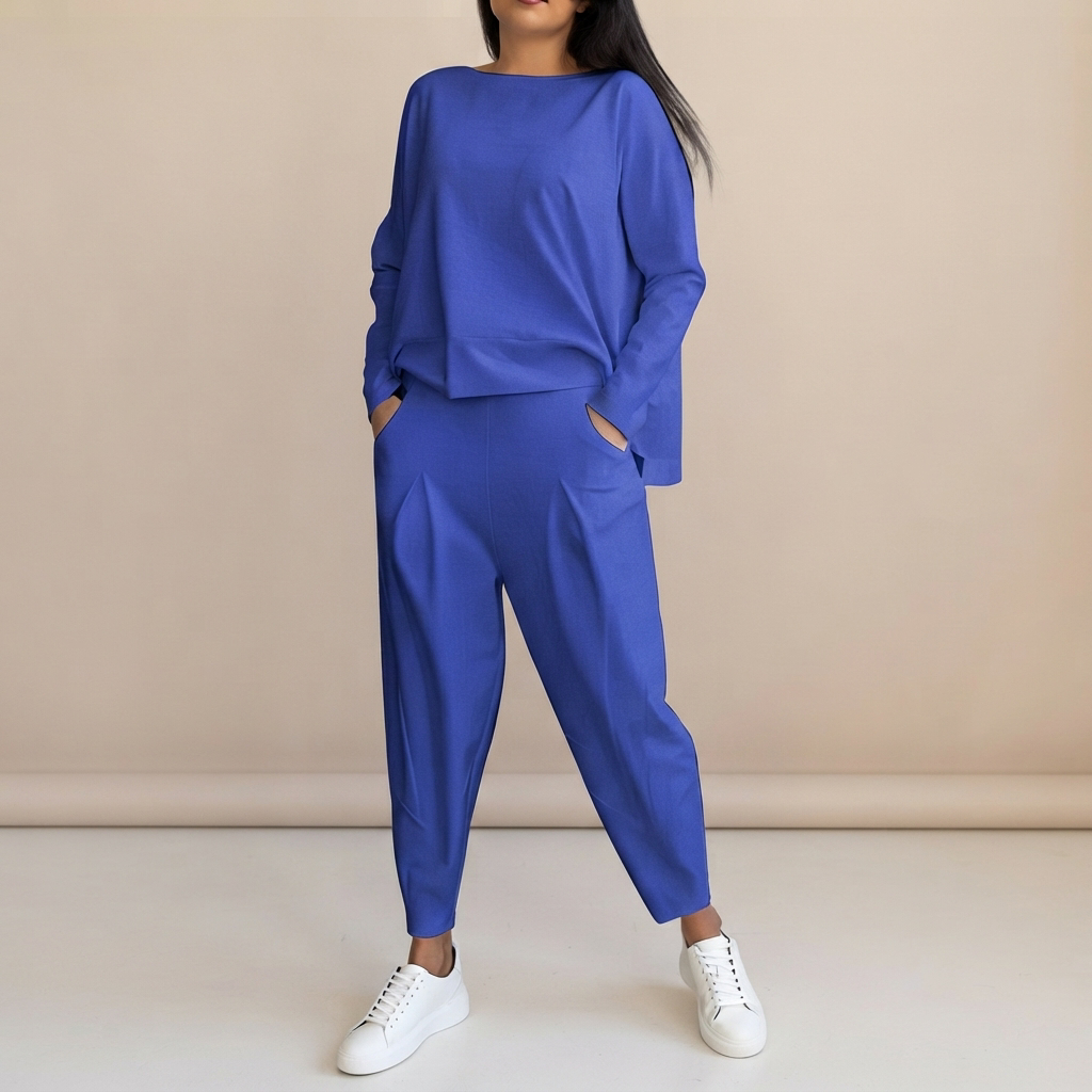 Emilyn - Lässiges Set aus Weitgeschnittener Hose