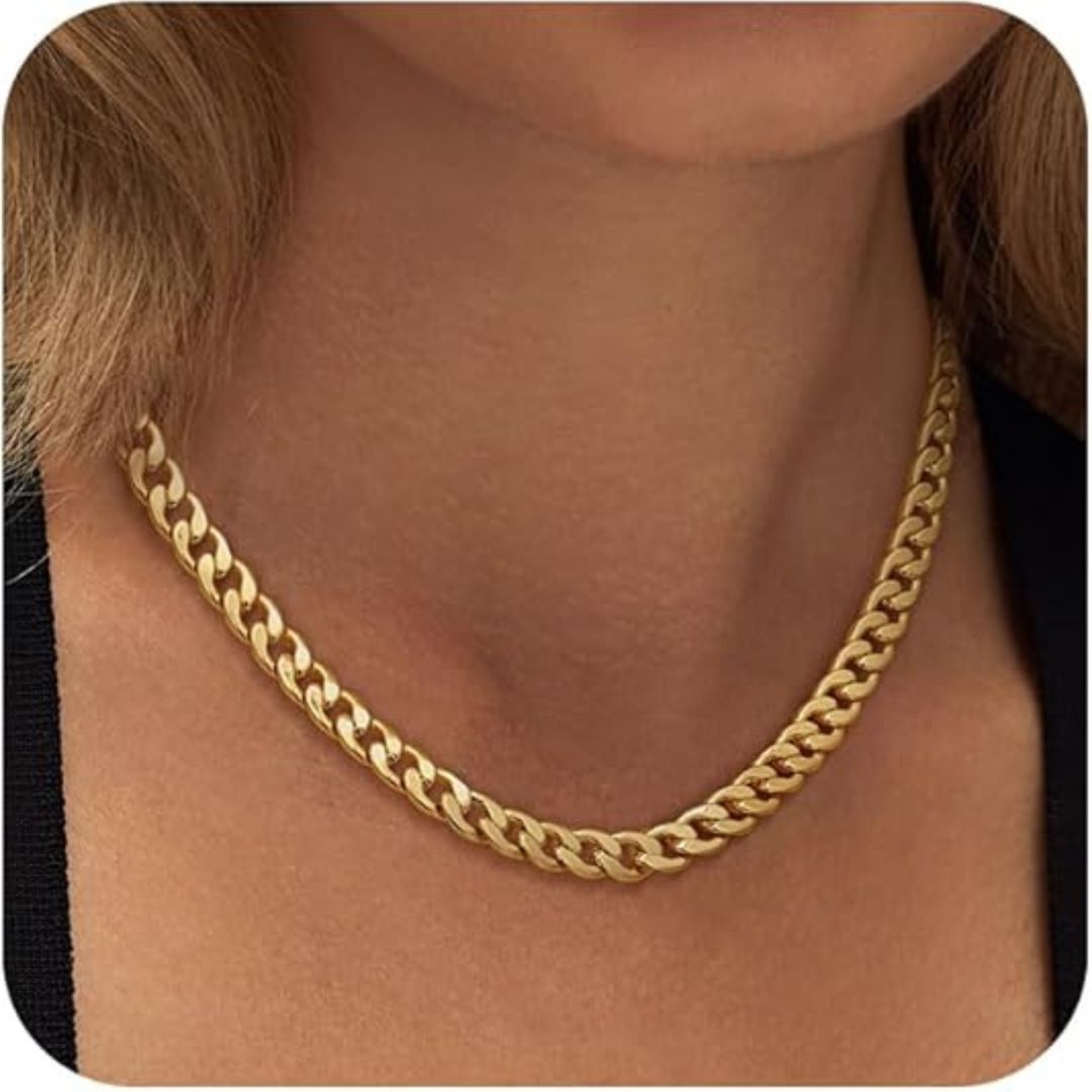 Anabel – Kette mit goldenen Elementen