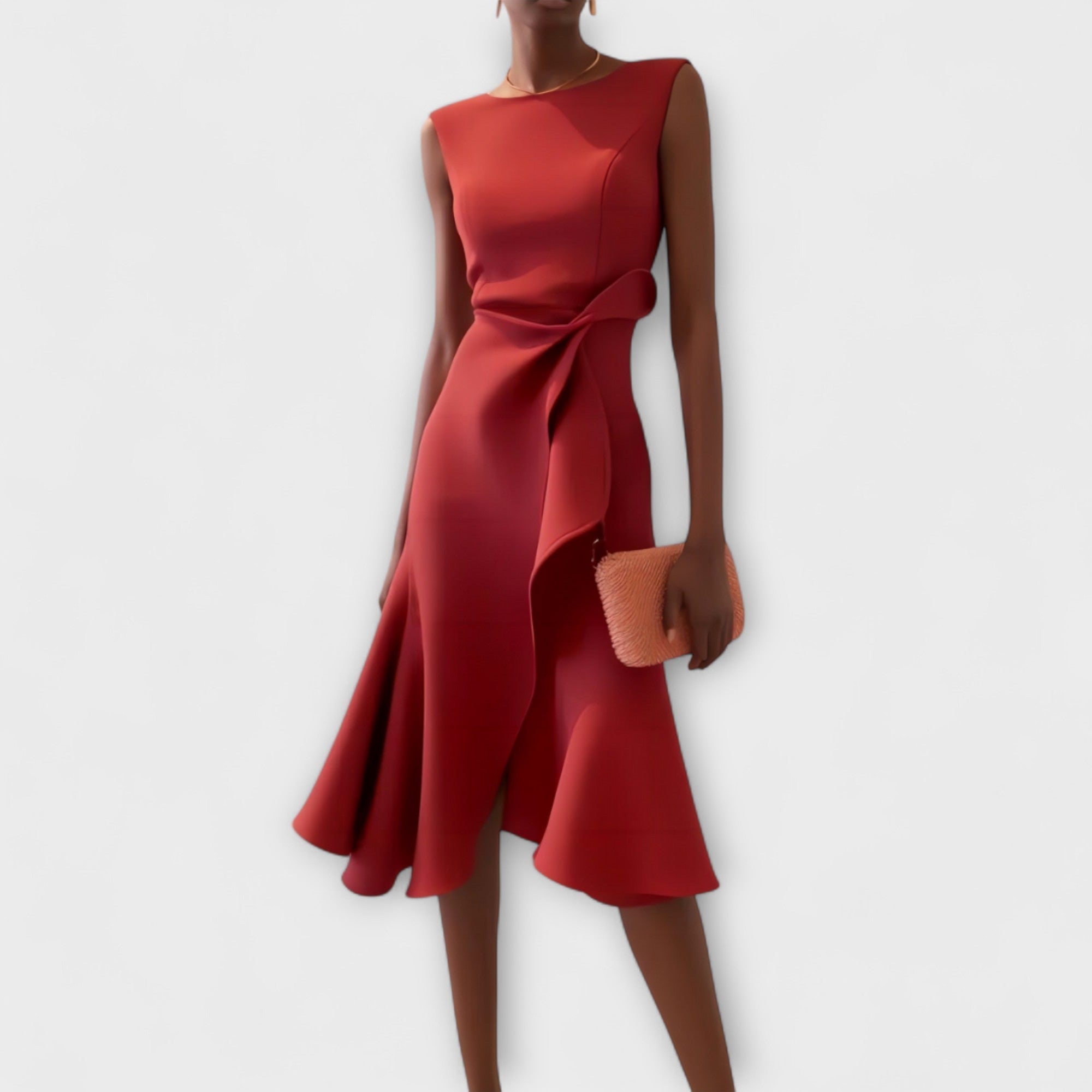 Sheila - Elegantes Damen Midikleid mit Volant-Details