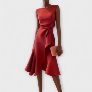 Sheila - Elegantes Damen Midikleid mit Volant-Details