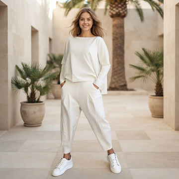 Emilyn - Lässiges Set aus Weitgeschnittener Hose