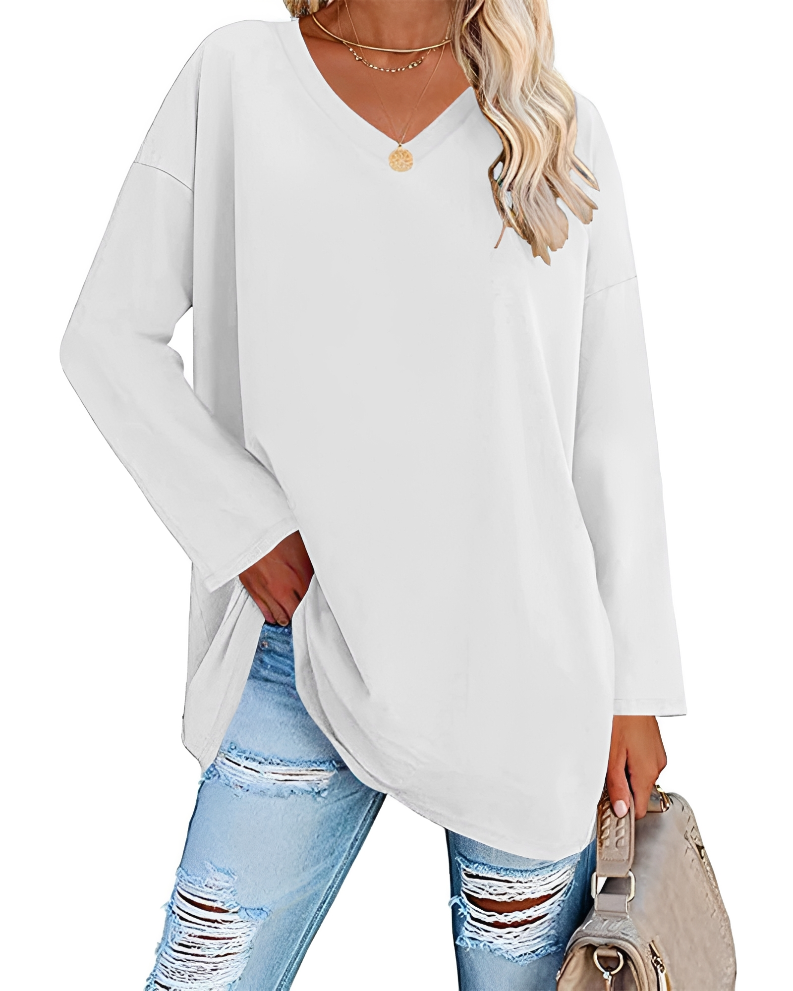 Kendra - Modisches V-Ausschnitt-Shirt mit lockerer Passform