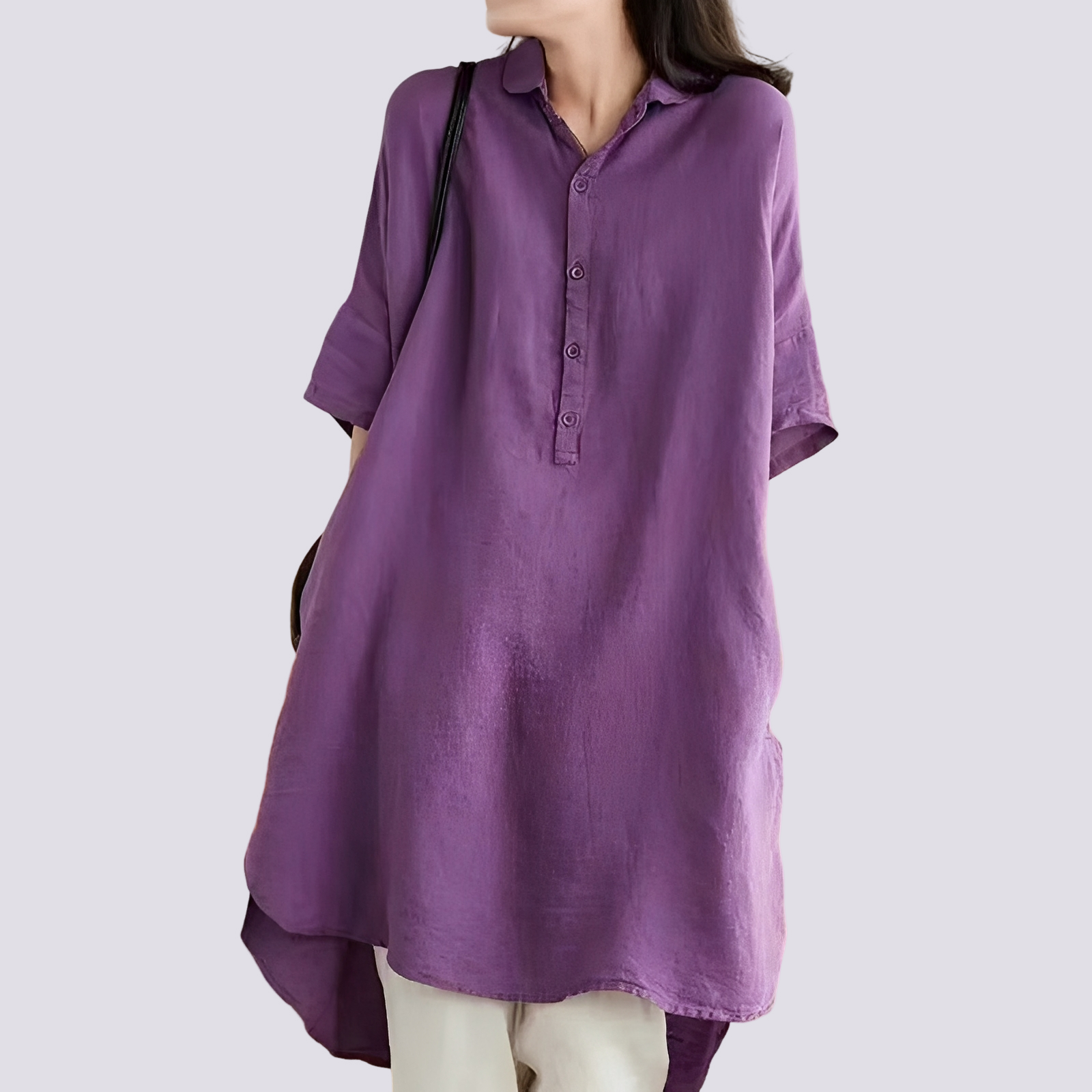 Deborah - Bequemes, locker geschnittenes Damen-Hemdkleid