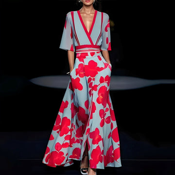 Debora - Damenlangkleid mit Blumendesign