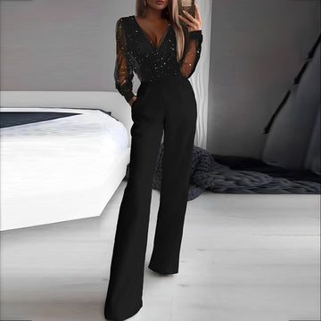 Alissa - Eleganter Jumpsuit mit V-Ausschnitt für Damen