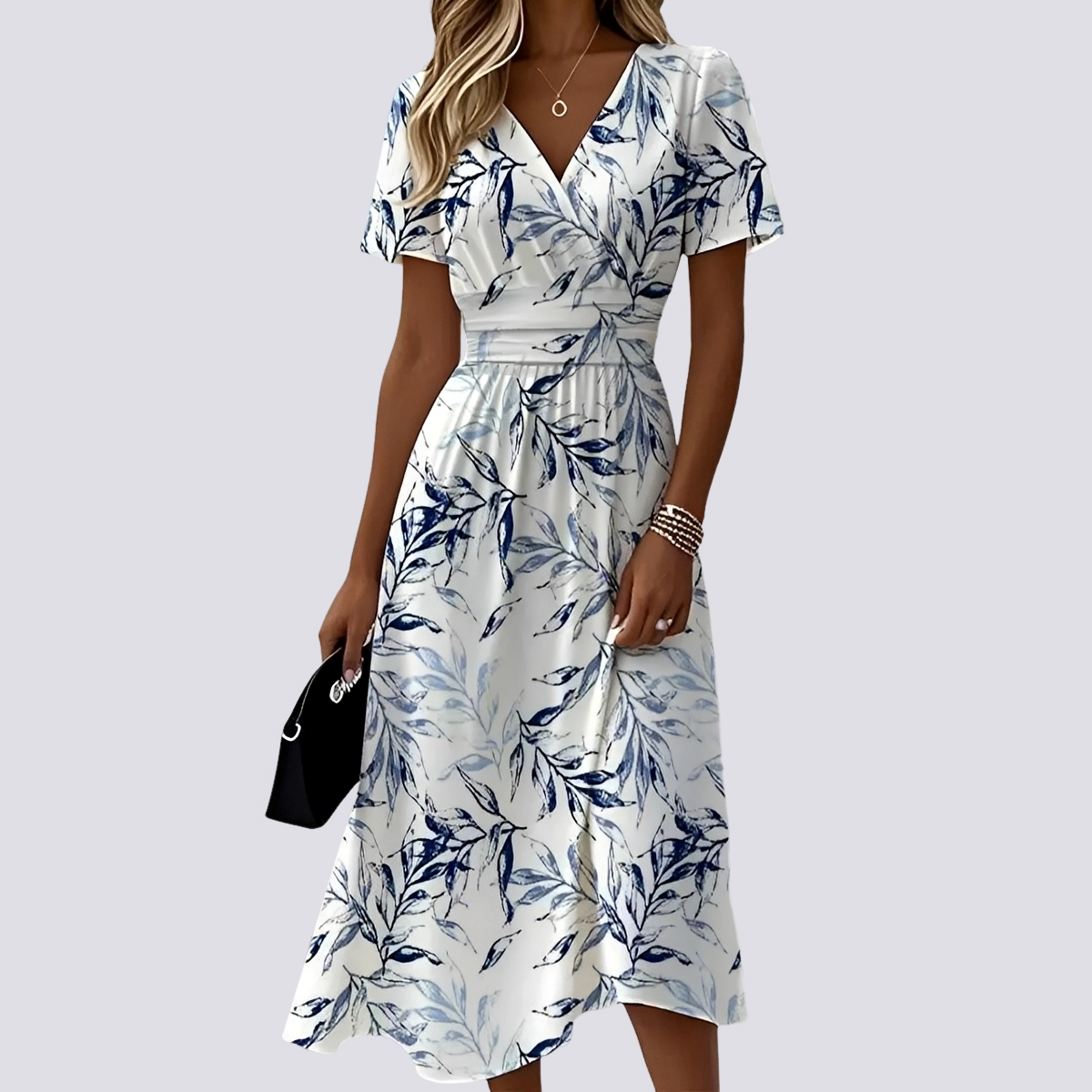 Peggy - Midi-Kleid mit kurzen Ärmeln