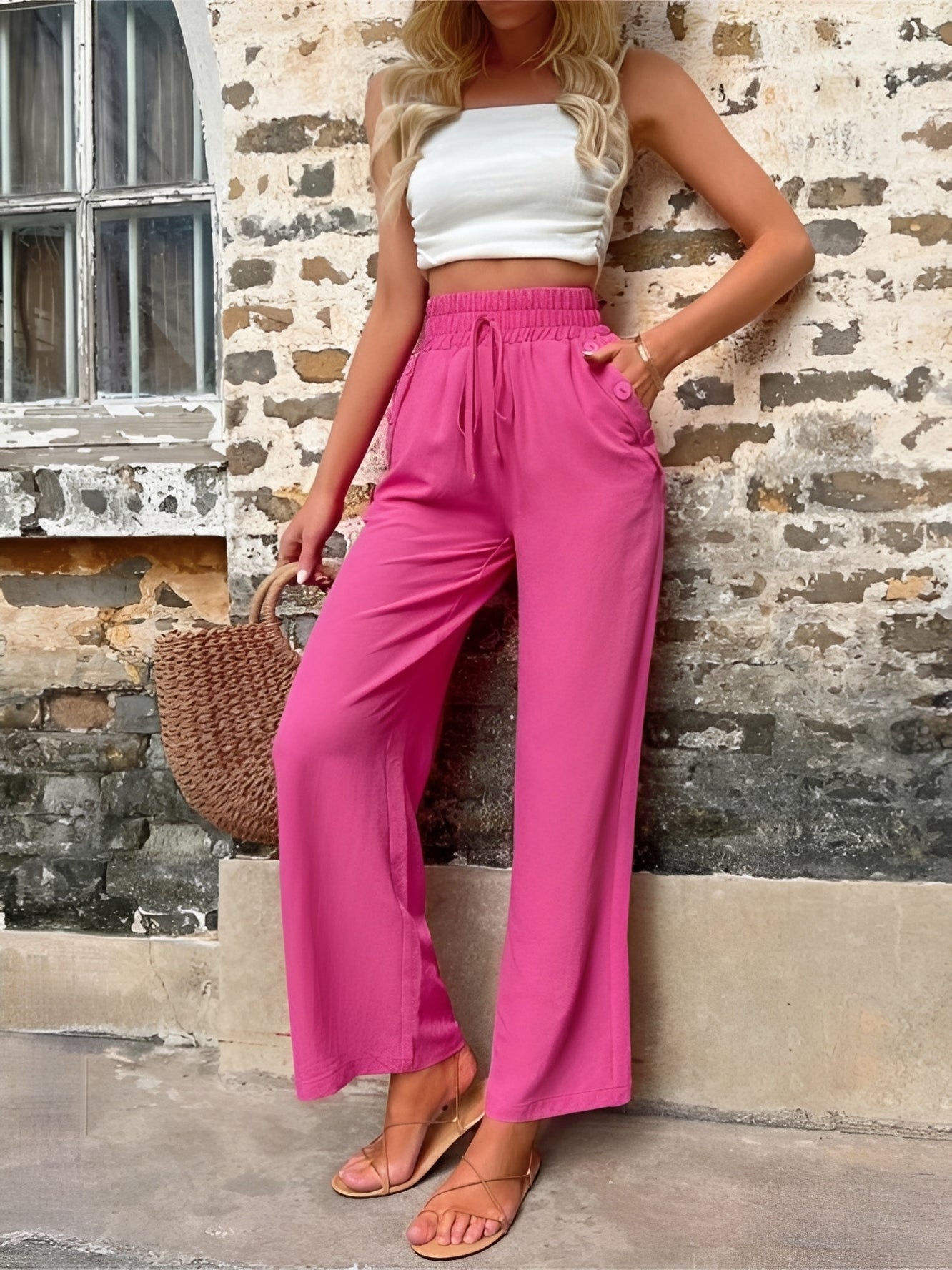 Allie - Elegante, locker geschnittene Hose mit hoher Taille für Damen