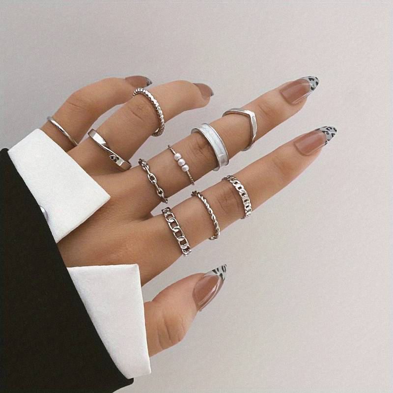 10 Stück Stil-Ringe - Kombinierbare Ringe