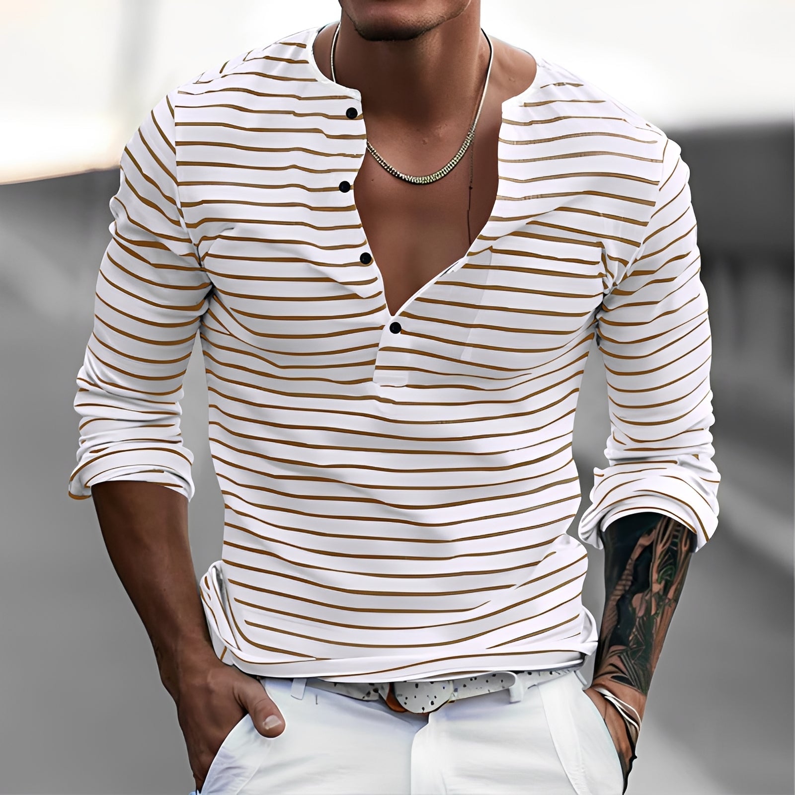 Thomson - Stilvolles Gestreiftes Langarmshirt