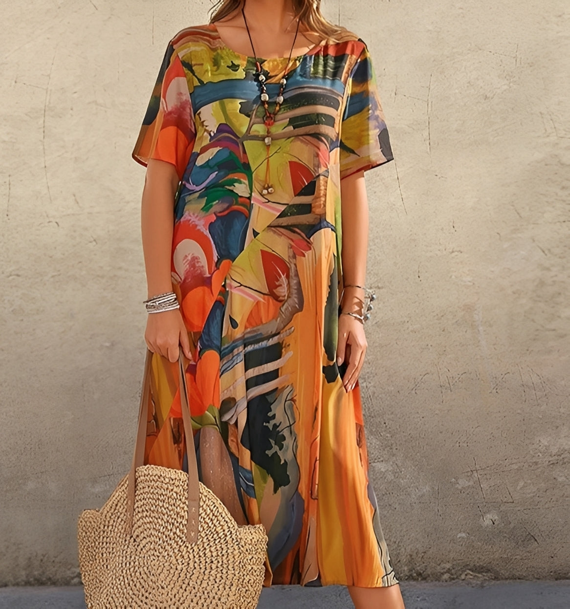 Alexa - Schickes, bedrucktes Damenkleid mit legerer Passform