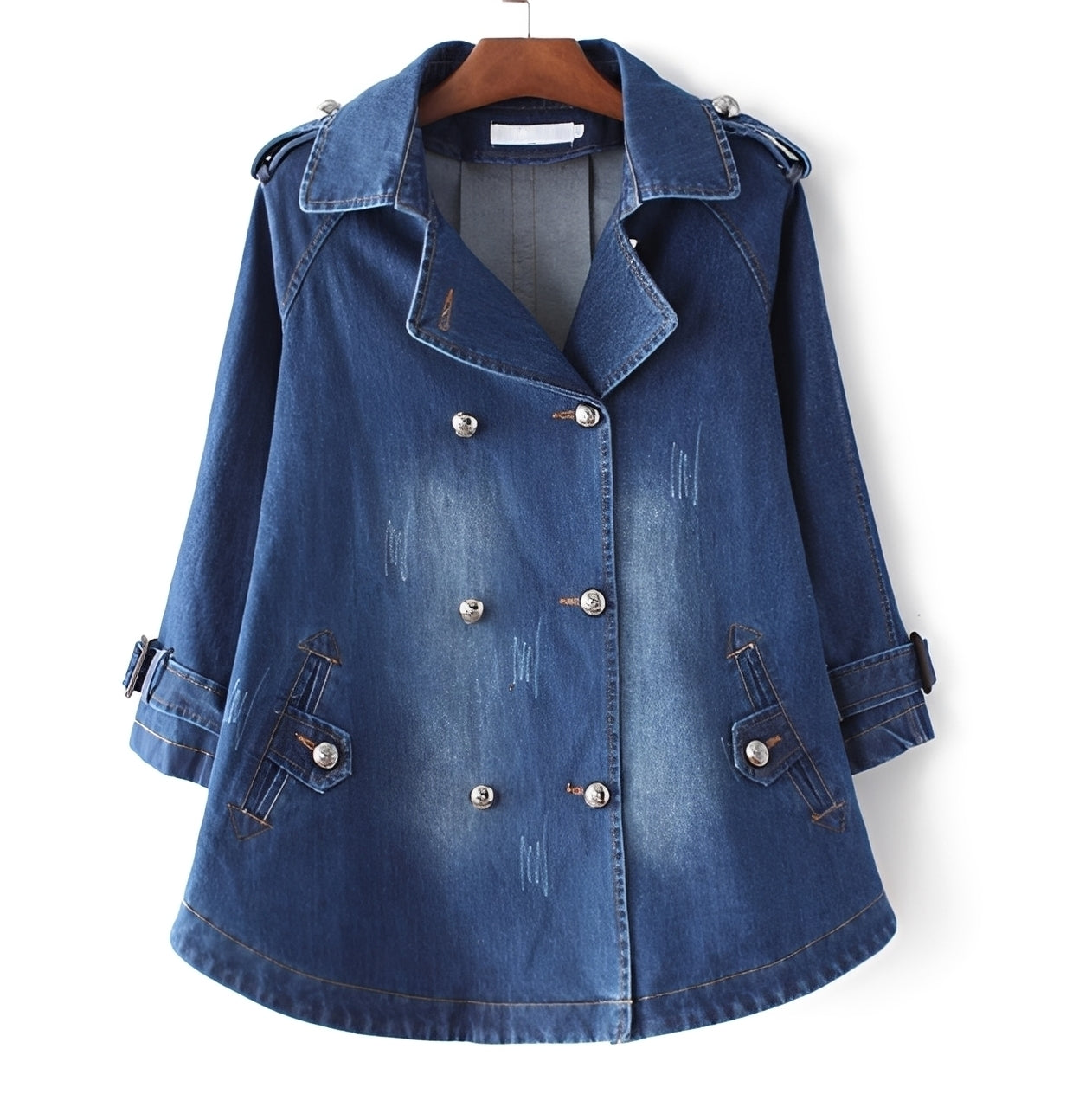 Faye - Schicker Denim-Cape-Mantel
