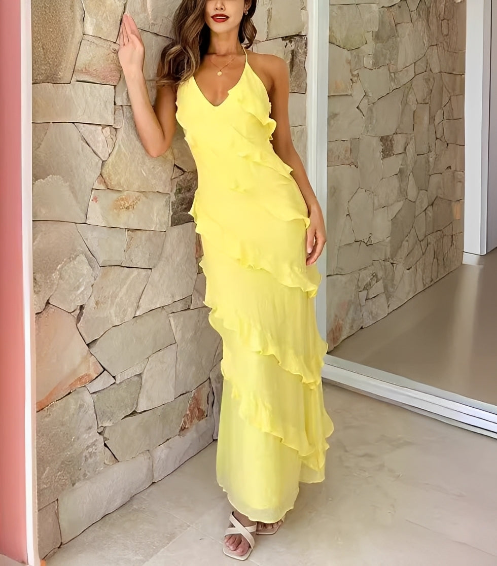 Ashley - Stylisches Maxikleid mit Rüschen