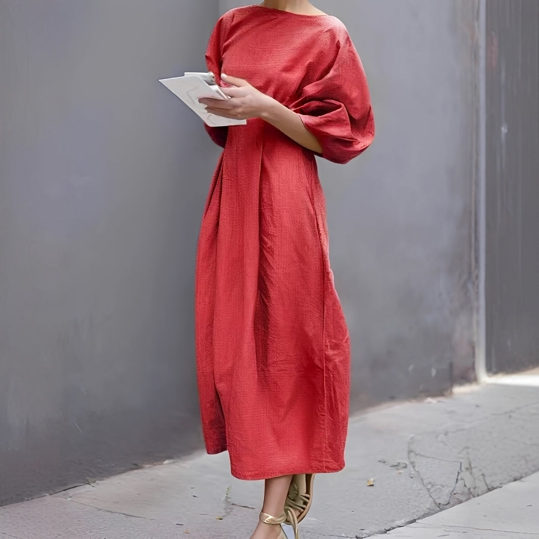 Mariam - Freizeit-Midikleid mit Raffungen